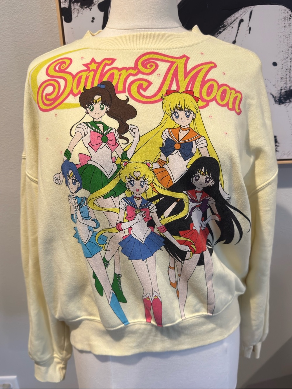 Sailor Moon Anime Yellow Sweatshirt Medium